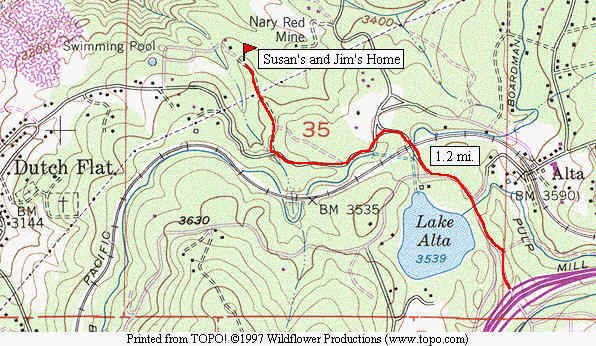 Map to Susan's and Jim's house